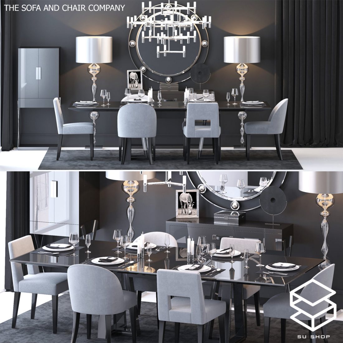 Dinner Table And Chairs Sketchup  by Na Nguyen scaled