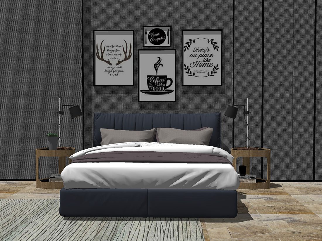 Bed Sketchup File free by Cuong CoVua scaled