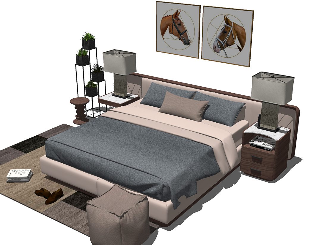 Bed Sketchup  by Cuong CoVua scaled