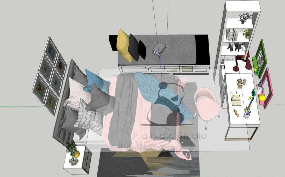 Bed Sketchup  by Khanh Tran scaled