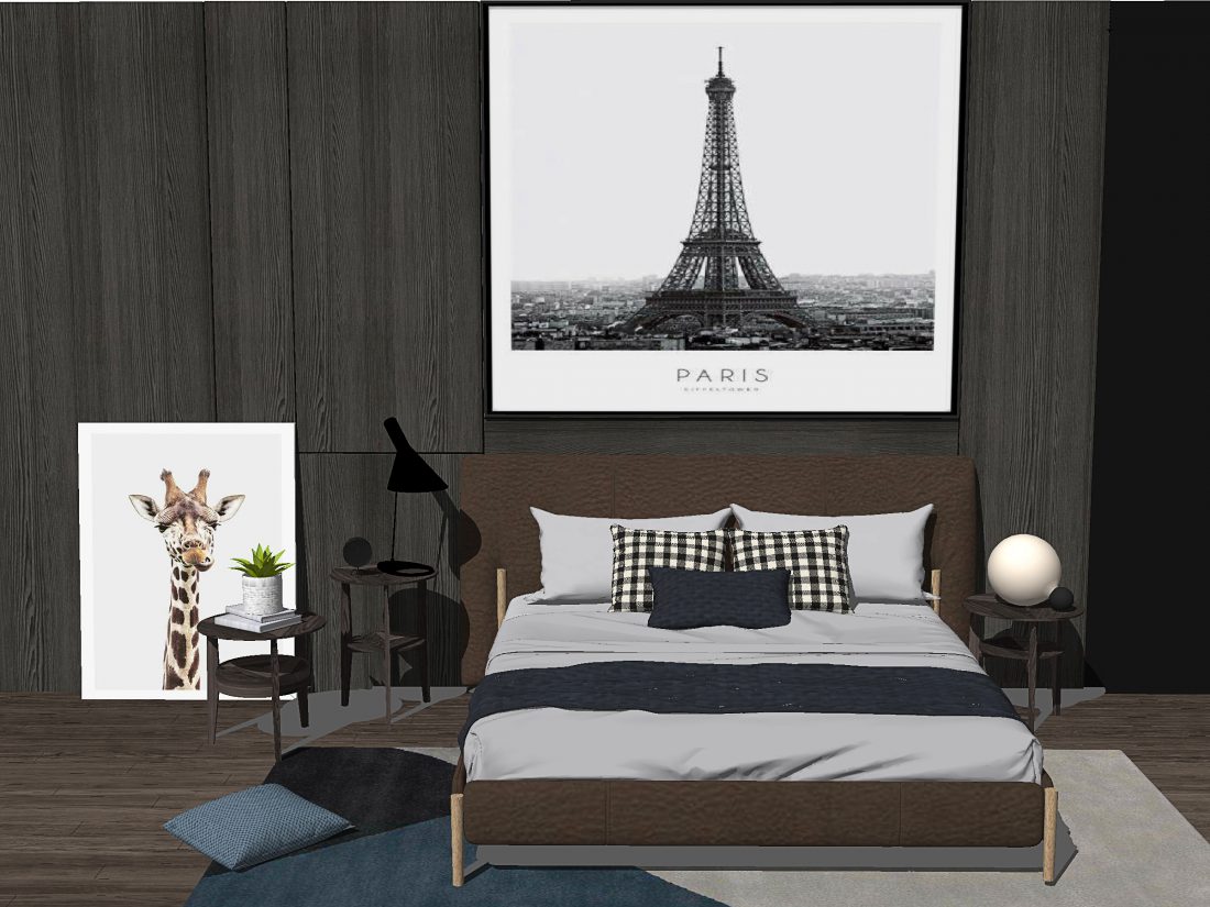 Bed Sketchup  by Cuong CoVua scaled
