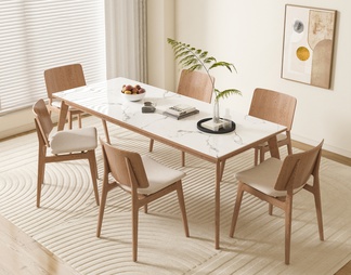 Cream style dining table and chairs