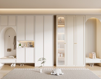 Multifunctional shoe cabinet entrance