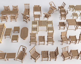 Bamboo tables and chairs