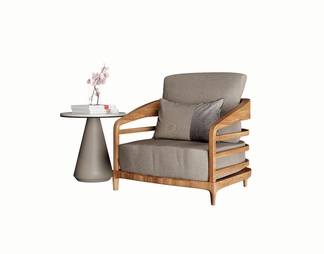 Leisure chair side table combination