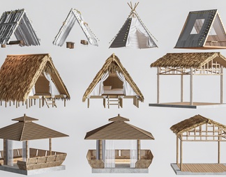 outdoor thatched pavilion